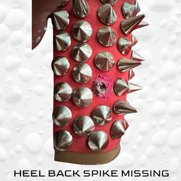 JEFFREY CAMPBELL LITA HAVANA PINK/RED SILVER SPIKE BOOTS SIZE 7 - Picture 11 of 14